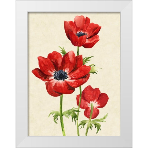 Heirloom Anemones II White Modern Wood Framed Art Print by Popp, Grace