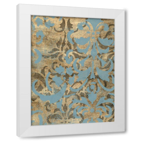 Damask Over Gold I White Modern Wood Framed Art Print by Goldberger, Jennifer