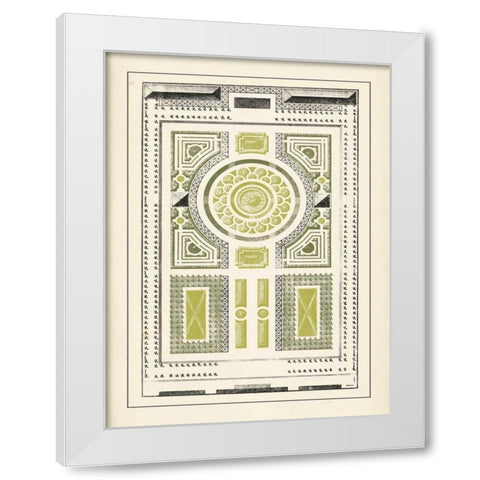 Green Garden Maze V White Modern Wood Framed Art Print by Blondel, J.F.