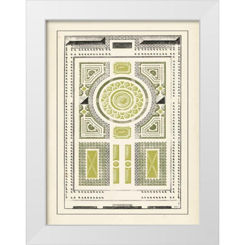Green Garden Maze V White Modern Wood Framed Art Print by Blondel, J.F.