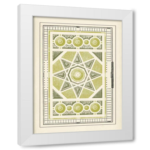 Green Garden Maze VI White Modern Wood Framed Art Print by Blondel, J.F.