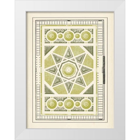 Green Garden Maze VI White Modern Wood Framed Art Print by Blondel, J.F.