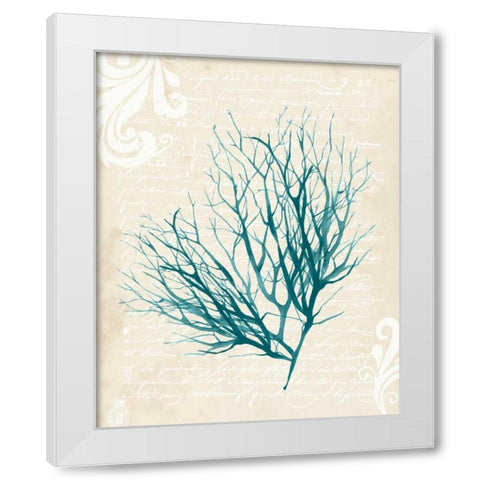 Teal Seaweed IV White Modern Wood Framed Art Print by Popp, Grace