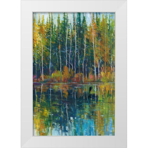 Pine Reflection I White Modern Wood Framed Art Print by OToole, Tim