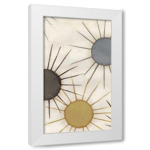 Starburst Triptych II White Modern Wood Framed Art Print by Vess, June Erica