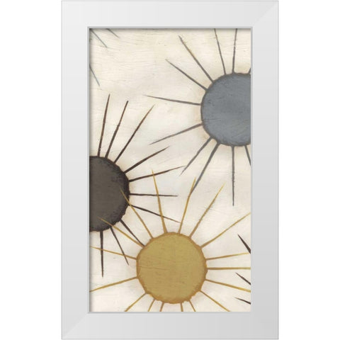 Starburst Triptych II White Modern Wood Framed Art Print by Vess, June Erica