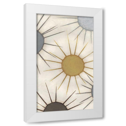 Starburst Triptych III White Modern Wood Framed Art Print by Vess, June Erica