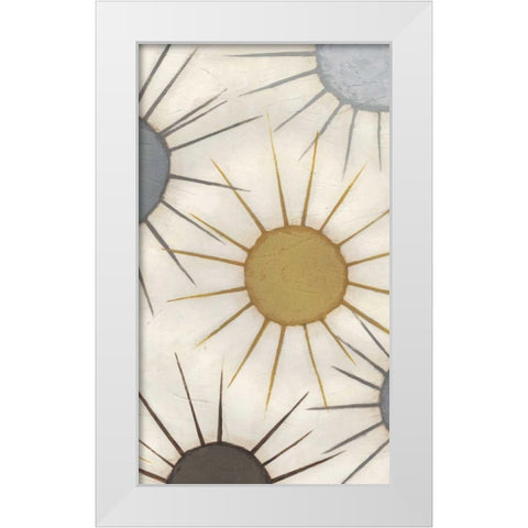 Starburst Triptych III White Modern Wood Framed Art Print by Vess, June Erica