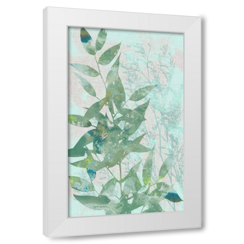 Watercolor Leaf Panel I White Modern Wood Framed Art Print by Goldberger, Jennifer