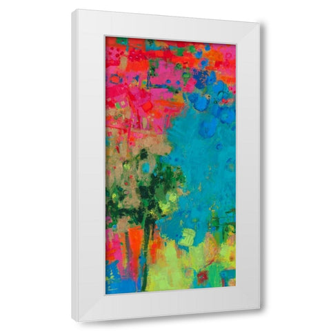 The Peacock White Modern Wood Framed Art Print by Bothne, Janet