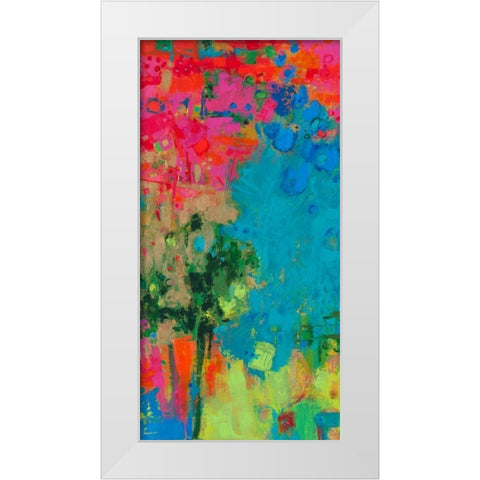 The Peacock White Modern Wood Framed Art Print by Bothne, Janet