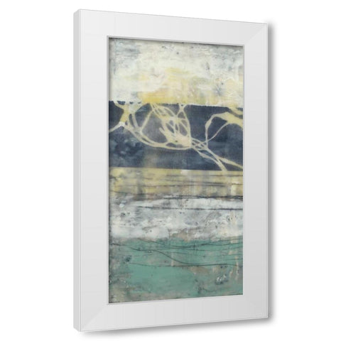 Lines and Waves I White Modern Wood Framed Art Print by Goldberger, Jennifer