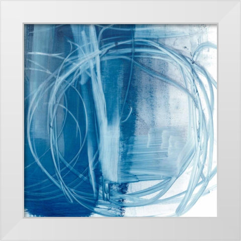 Indigo Expression III White Modern Wood Framed Art Print by Harper, Ethan