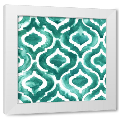 Aquamarine Motif IV White Modern Wood Framed Art Print by Popp, Grace