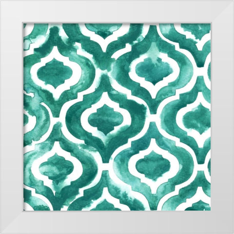 Aquamarine Motif IV White Modern Wood Framed Art Print by Popp, Grace