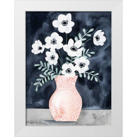 Nighttime Anemones I White Modern Wood Framed Art Print by Popp, Grace
