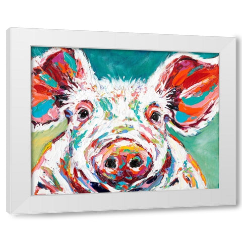 Piggy II White Modern Wood Framed Art Print by Vitaletti, Carolee