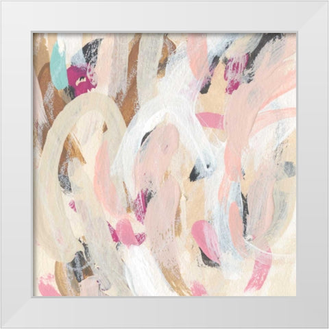 Carnivale IV White Modern Wood Framed Art Print by Vess, June Erica