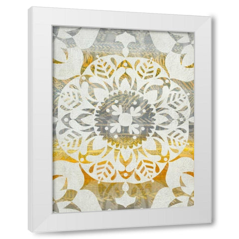 Tapestry Rosette II White Modern Wood Framed Art Print by Zarris, Charliklia