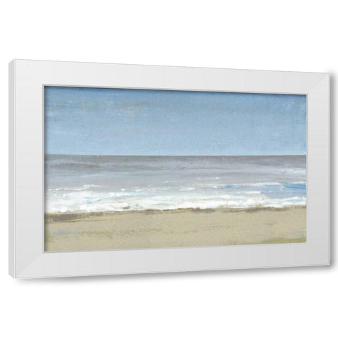 Beach Walking Day II White Modern Wood Framed Art Print by OToole, Tim