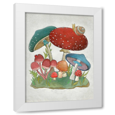Mushroom Collection I White Modern Wood Framed Art Print by Zarris, Chariklia