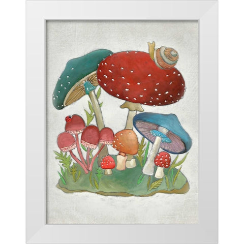 Mushroom Collection I White Modern Wood Framed Art Print by Zarris, Chariklia