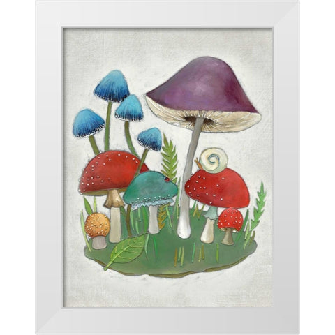 Mushroom Collection II White Modern Wood Framed Art Print by Zarris, Chariklia