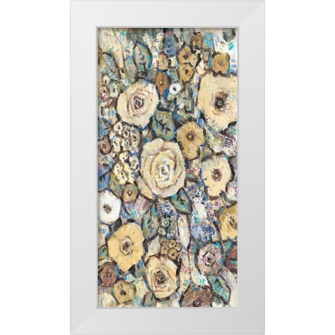 Decorative Flowers I White Modern Wood Framed Art Print by OToole, Tim