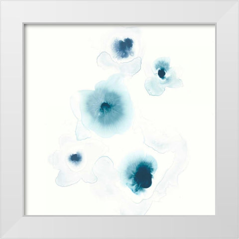 Protea Blue II White Modern Wood Framed Art Print by Vess, June Erica