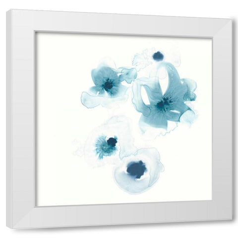 Protea Blue III White Modern Wood Framed Art Print by Vess, June Erica