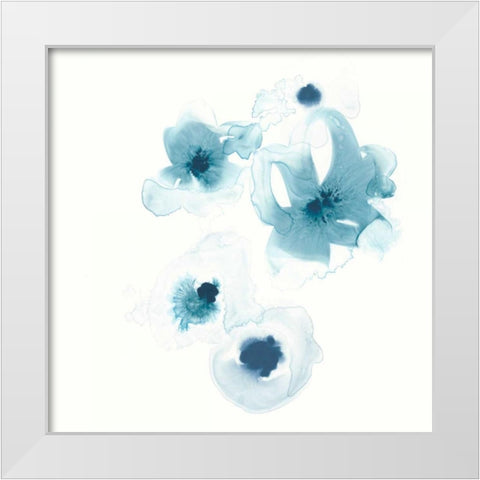 Protea Blue III White Modern Wood Framed Art Print by Vess, June Erica