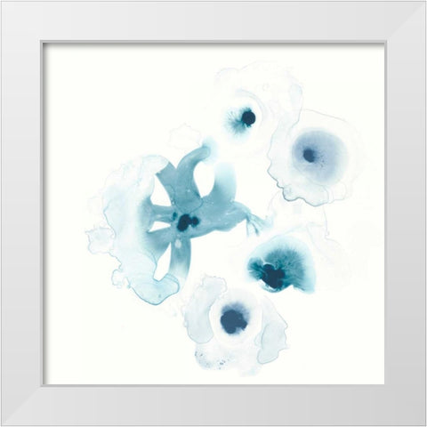 Protea Blue IV White Modern Wood Framed Art Print by Vess, June Erica