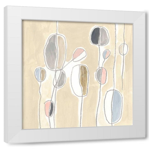 String Garden III White Modern Wood Framed Art Print by Vess, June Erica
