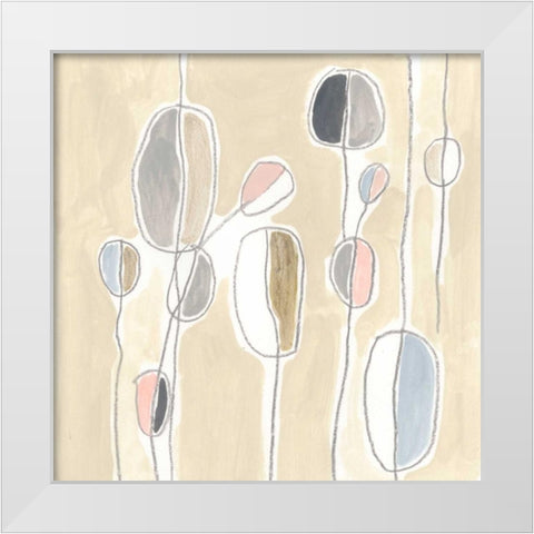 String Garden III White Modern Wood Framed Art Print by Vess, June Erica