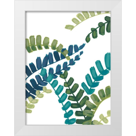 Tropical Thicket I White Modern Wood Framed Art Print by Vess, June Erica