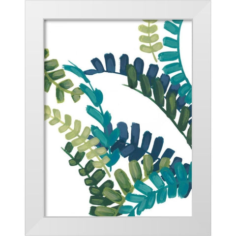 Tropical Thicket II White Modern Wood Framed Art Print by Vess, June Erica