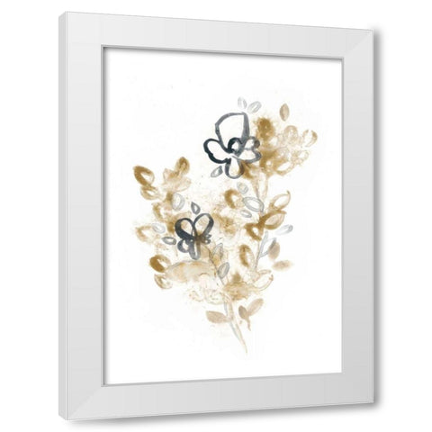 Bronze Bouquet III White Modern Wood Framed Art Print by Vess, June Erica