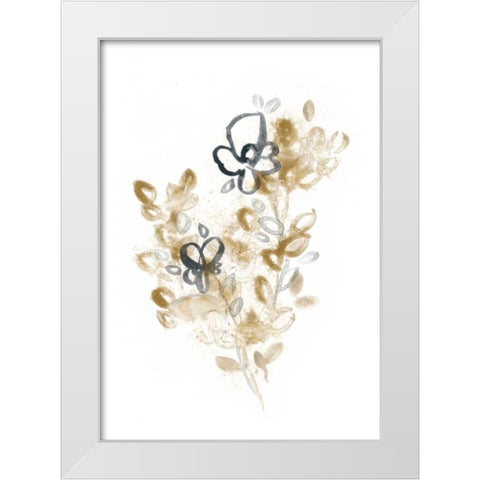 Bronze Bouquet III White Modern Wood Framed Art Print by Vess, June Erica