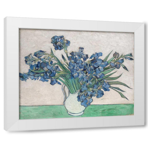 Irises White Modern Wood Framed Art Print by Van Gogh, Vincent