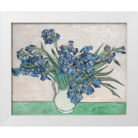 Irises White Modern Wood Framed Art Print by Van Gogh, Vincent
