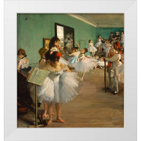 The Dance Class White Modern Wood Framed Art Print by Degas, Edgar