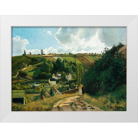 Jalais, Hill, Pontoise White Modern Wood Framed Art Print by Pissarro, Camille