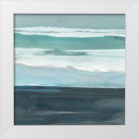Teal Sea I White Modern Wood Framed Art Print by Delamater, Rob