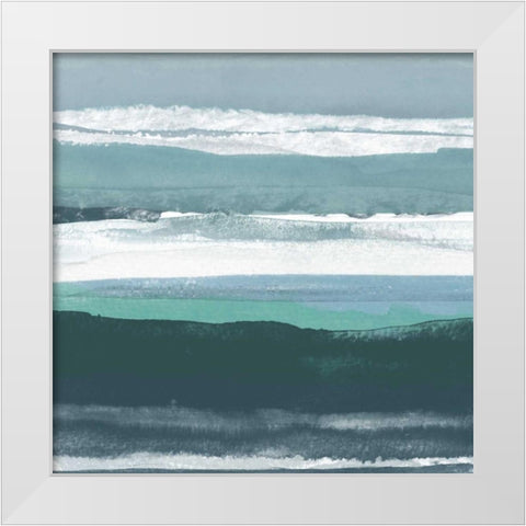 Teal Sea II White Modern Wood Framed Art Print by Delamater, Rob