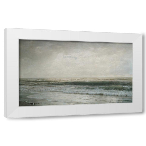New Jersey Beach White Modern Wood Framed Art Print by Richards, William Trost