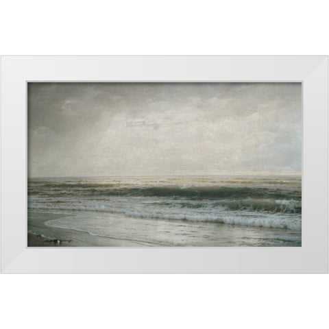 New Jersey Beach White Modern Wood Framed Art Print by Richards, William Trost
