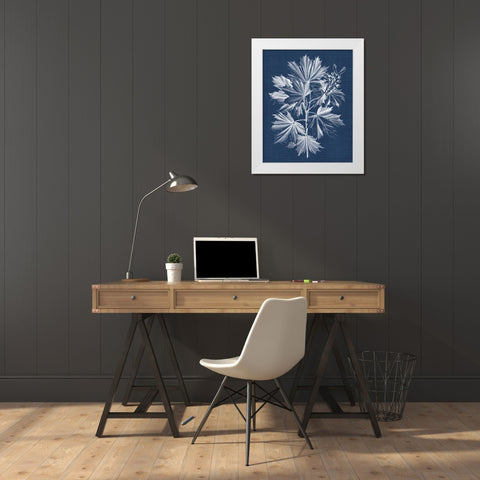 Foliage Chintz V White Modern Wood Framed Art Print by Vision Studio