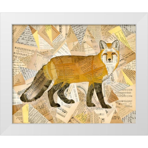 Red Fox Collage I White Modern Wood Framed Art Print by Galapon, Nikki