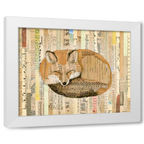 Red Fox Collage III White Modern Wood Framed Art Print by Galapon, Nikki