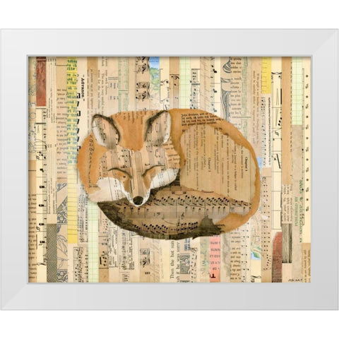 Red Fox Collage III White Modern Wood Framed Art Print by Galapon, Nikki